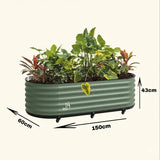 Galvanized metal planting tub – 150 × 60 × 43 cm