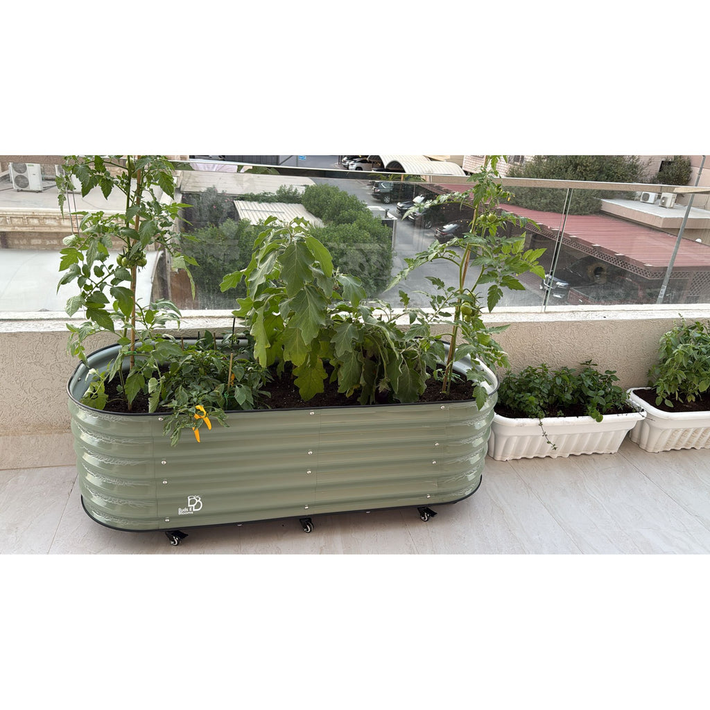 Galvanized metal planting tub – 150 × 60 × 43 cm