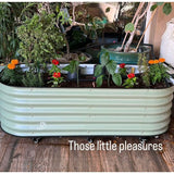 Galvanized metal planting tub – 150 × 60 × 43 cm